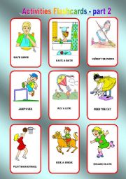 English Worksheet: Activities Flashcards part 2, 