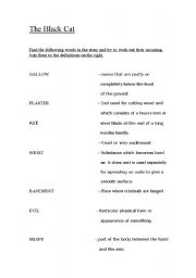 English worksheet: The Black Cat by Edgar Allan Poe