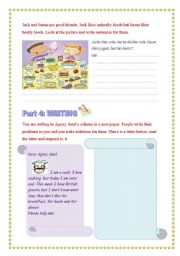 English Worksheet: The writing worksheet on food