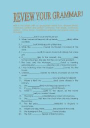 English Worksheet: Grammar Revision