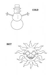 English worksheet: hot and cold