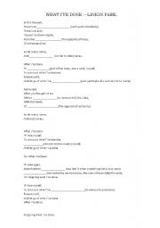 English worksheet: WHAT IVE DONE---LINKIN PARK.