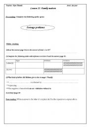 English Worksheet: lesson 22:Family matters first  year tTunisian pupils