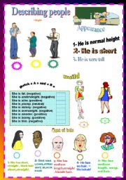 English Worksheet: **Describing peoples** part01