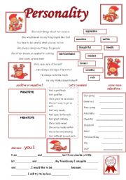 English Worksheet: PERSONALITY