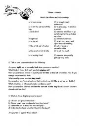 English Worksheet: Idioms  Animals