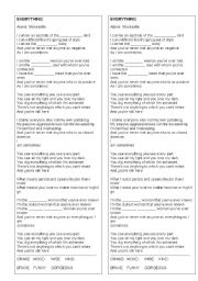 English Worksheet: Song Alanis Morissete