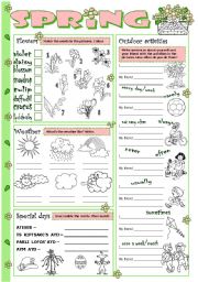 English Worksheet: Spring