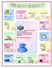 English Worksheet: Present perfect game 