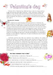 English Worksheet: Valentines Day