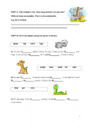 English worksheet: Animals