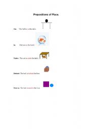 English Worksheet: Preposition of Place