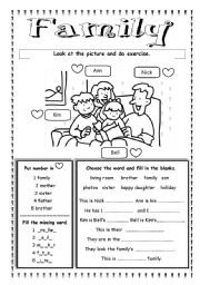 English Worksheet: Family