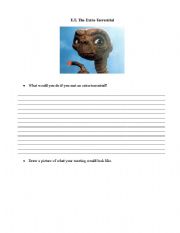English Worksheet: E.T. Pre-Viewing Exersise