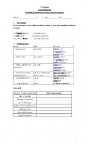 English worksheet: possessive pronouns