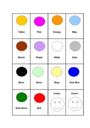 English worksheet: colors memory game