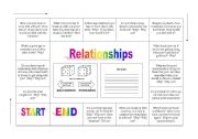 English Worksheet: Relationships Boardgame