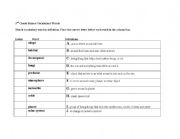 English worksheet: 3rd Grade Science Vocabulary Quiz-Matching