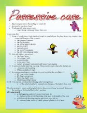 English Worksheet: Possessive case: full explanation and various exercises