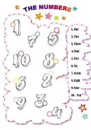 English Worksheet: Numbers 1-10