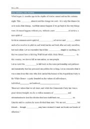 English Worksheet: Listening script Obamas speech