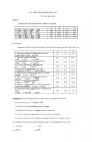 English Worksheet: Test your english proficiency level ( for first year high school)