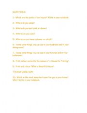 English Worksheet: Parts of the house worksheet