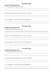English worksheet: Peer response on Writing sheet