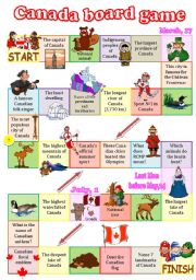 English Worksheet: Canada board game