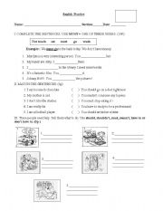 English Worksheet: have and should 