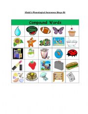 English Worksheet: Compound words bingo