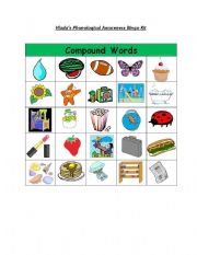 English worksheet: Compound words bingo