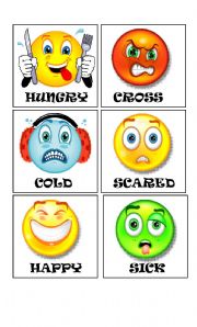 English Worksheet: FEELINGS FLASHCARDS 