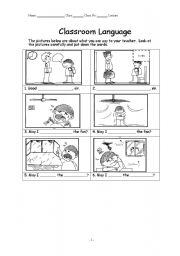 English Worksheet: Classroom language