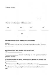 English Worksheet: work page : dinosaurs