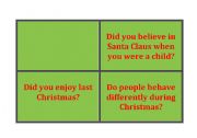 English Worksheet: Christmas Discussion Flashcards
