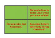 English worksheet: Christmas Discussion Flashcards