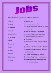 English Worksheet: Jobs matching