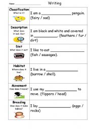 English worksheet: Penguin cloze