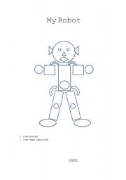 English Worksheet: robot shapes and bodyparts