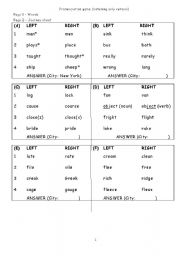 English worksheet: Pronunciation Journey - Words Sheet
