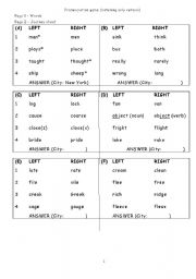 English Worksheet: Pronunciation Journey - Words Sheet