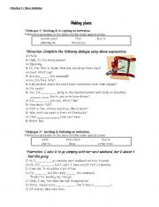 English Worksheet: Making plans (Conversation) - cloze activity