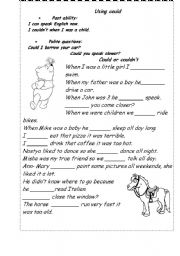 English Worksheet: using could