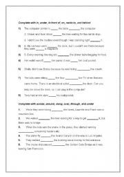 English Worksheet: PREPOSITIONS