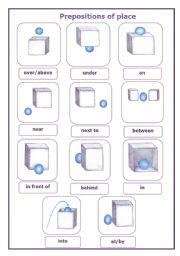 English Worksheet: Prepositions of place poster