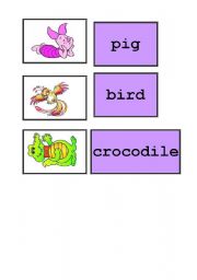 English worksheet: memory card - animals, 