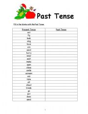 English worksheet: Past Tense and Sentence Construction