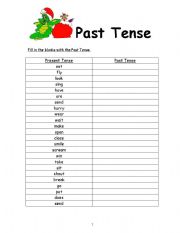 English Worksheet: Past Tense and Sentence Construction