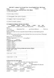English worksheet: Exam